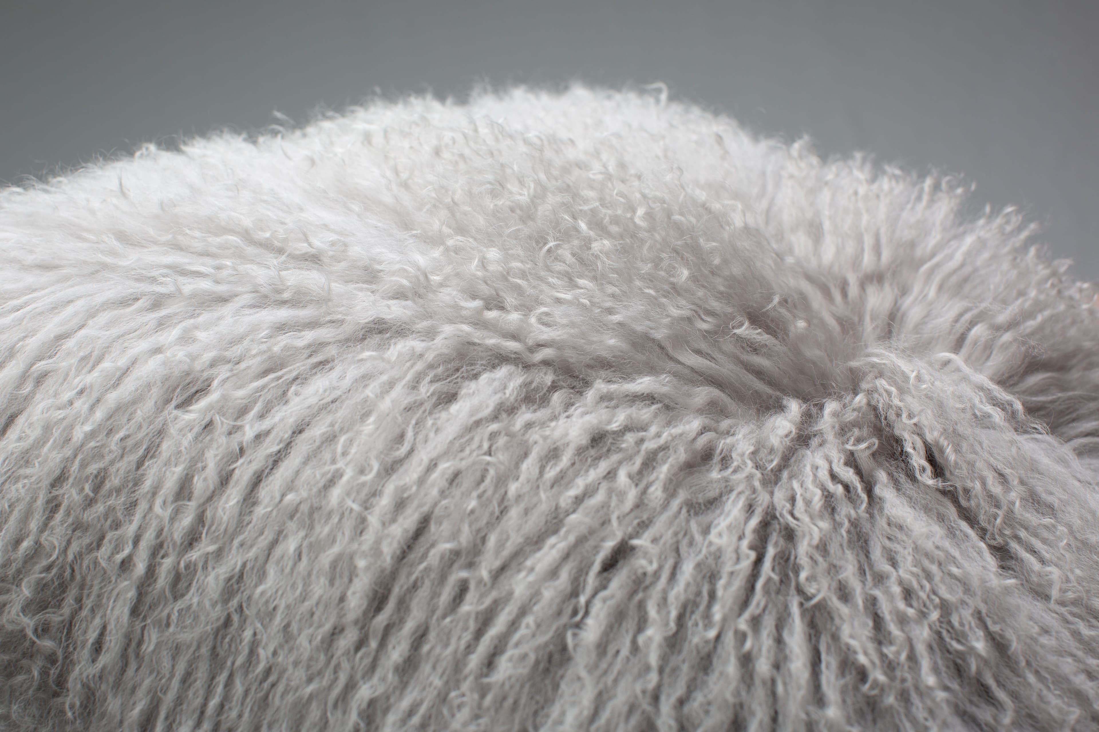 Grey Mongolia Fur Cushion
