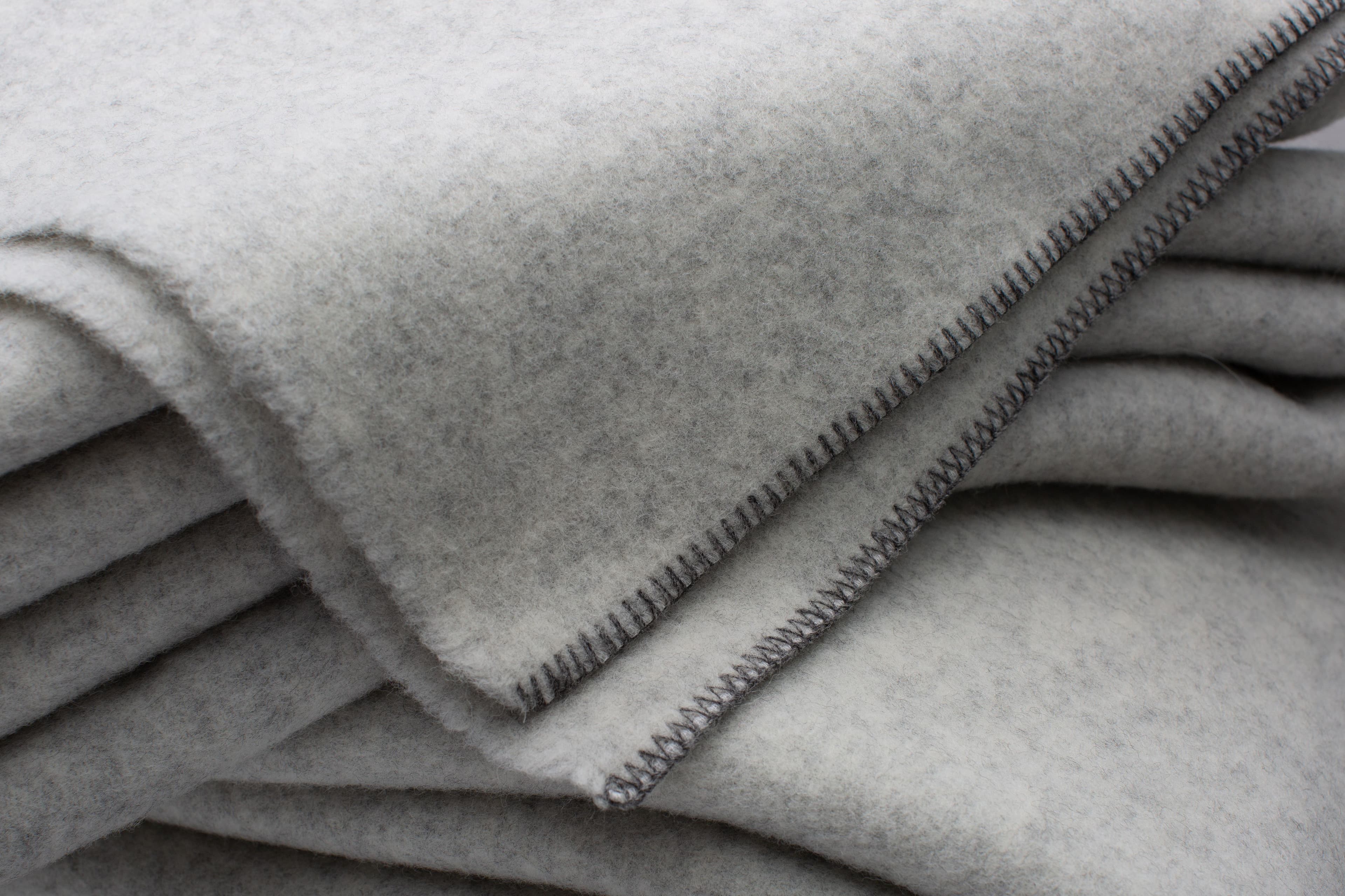 Light Grey Virgin Wool Blanket