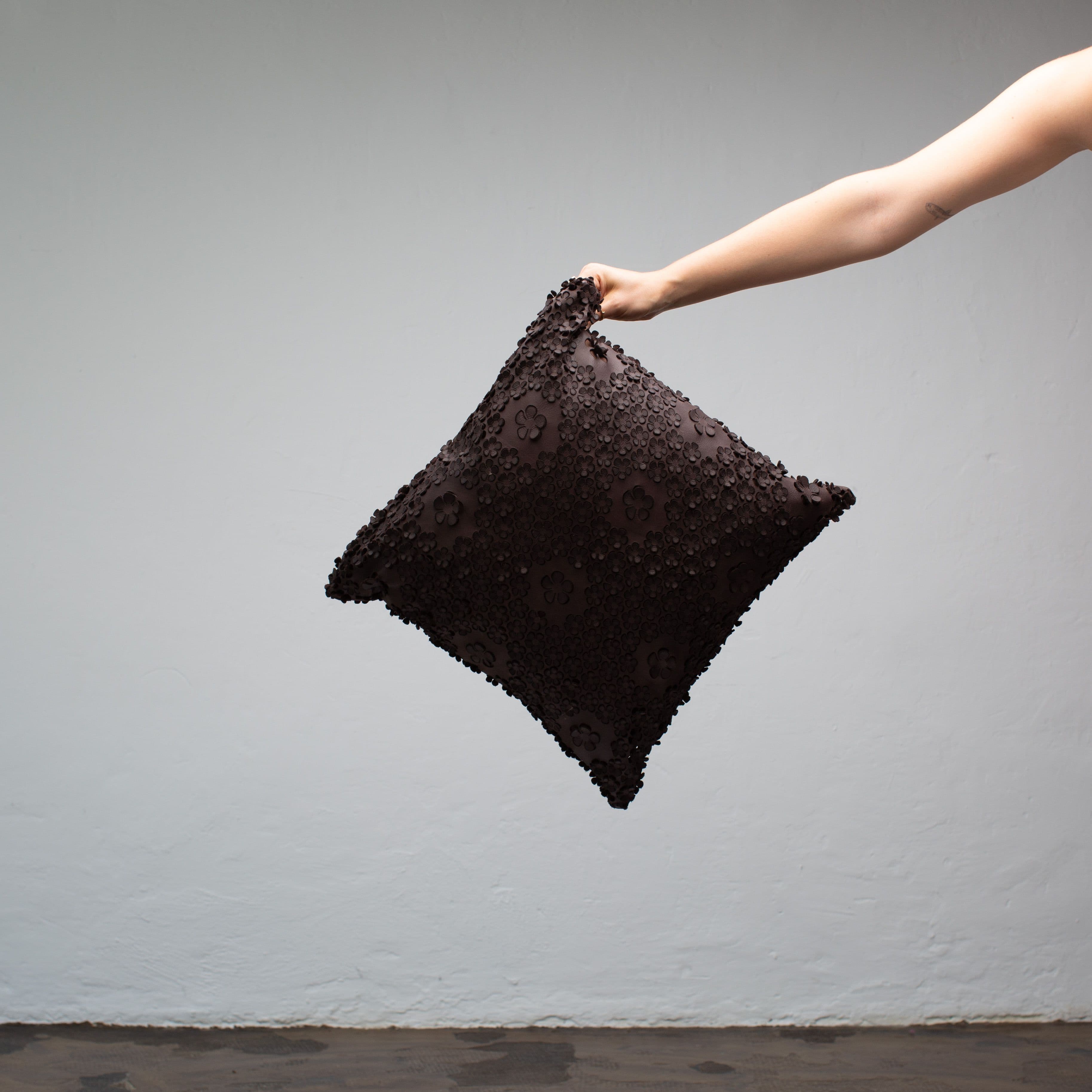 Dark Brown Leather Cushion