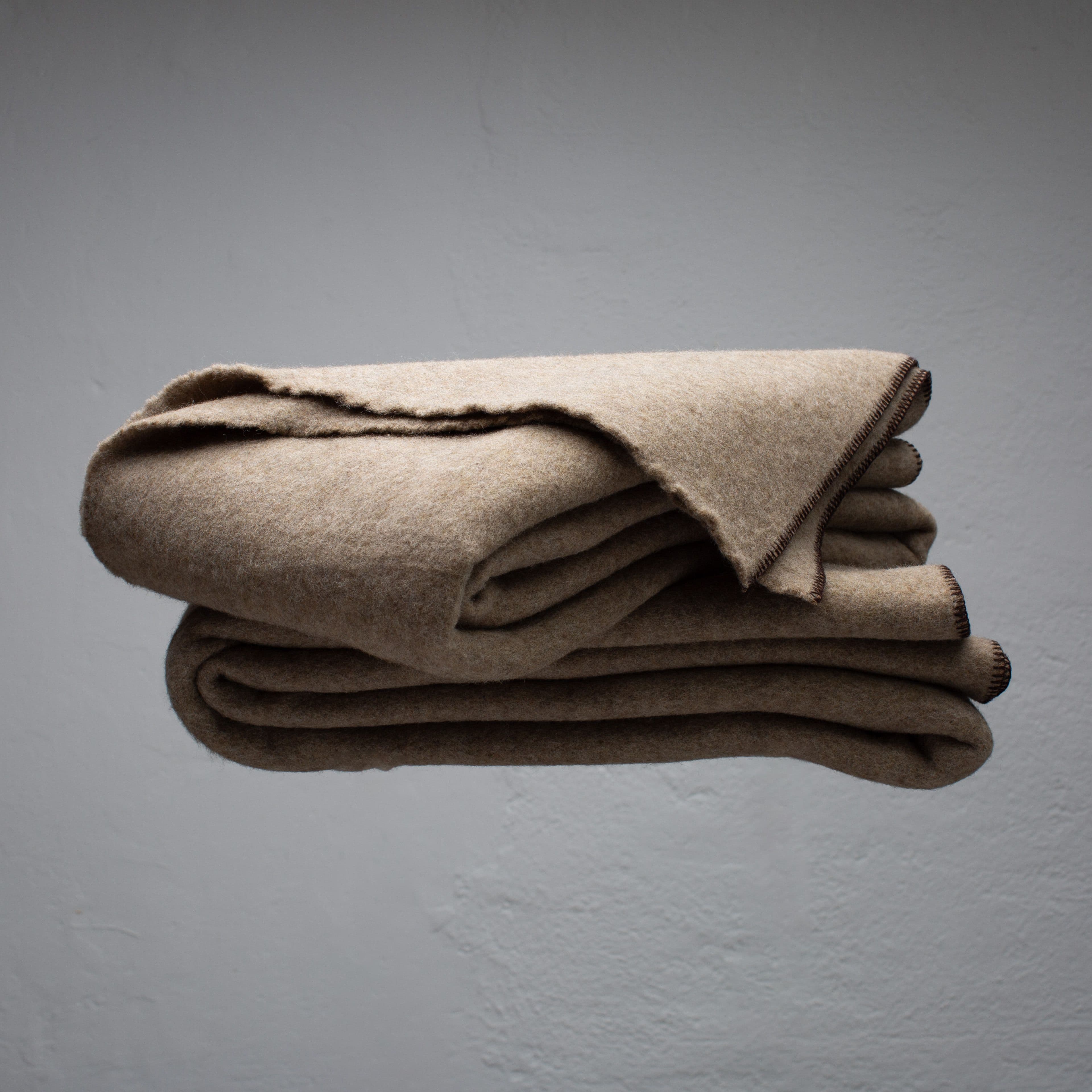 Beige Virgin Wool Blankets