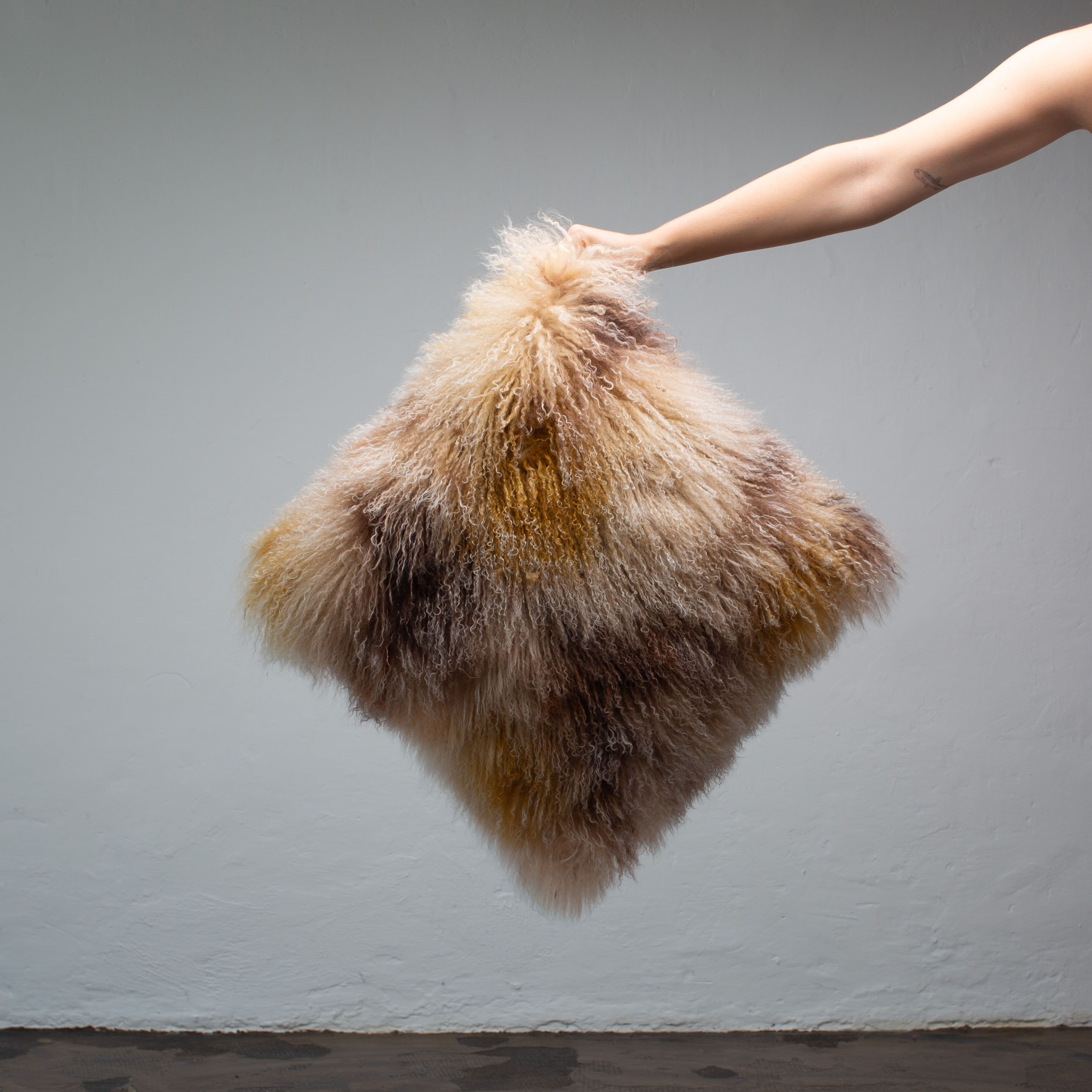 Spotted Mongolia Fur Cushion Model B