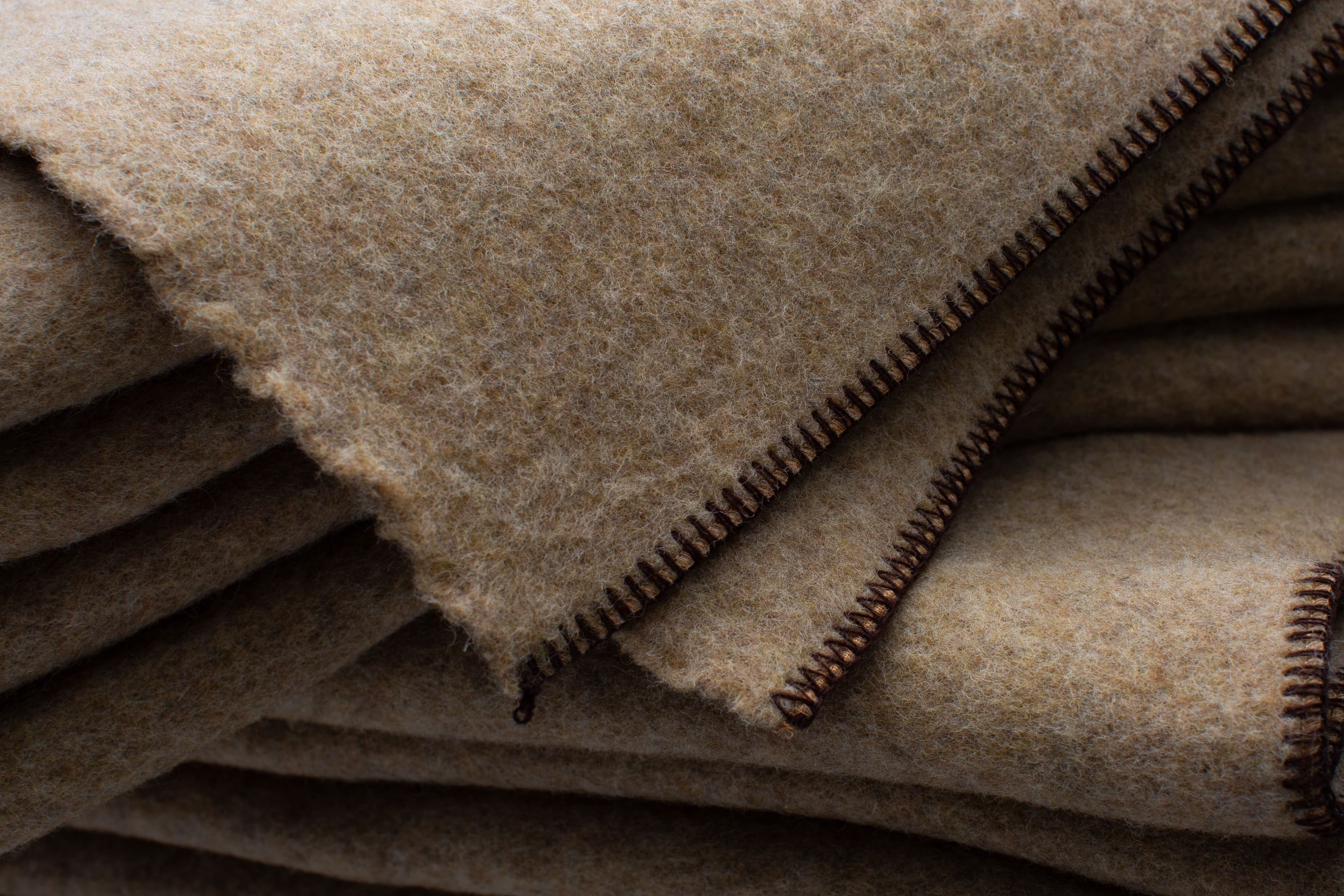 Beige Virgin Wool Blankets
