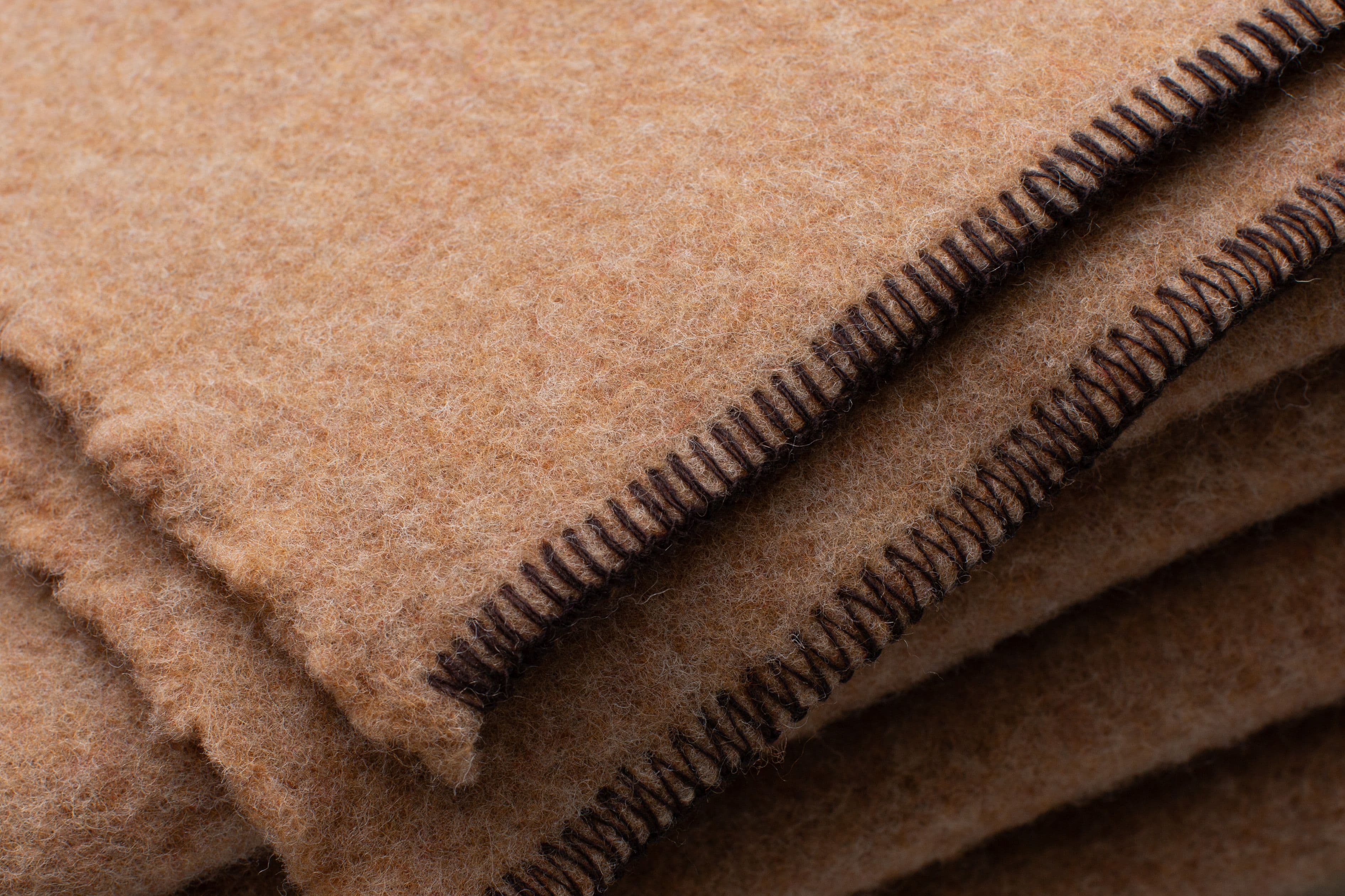 Light Brown Virgin Wool Blanket