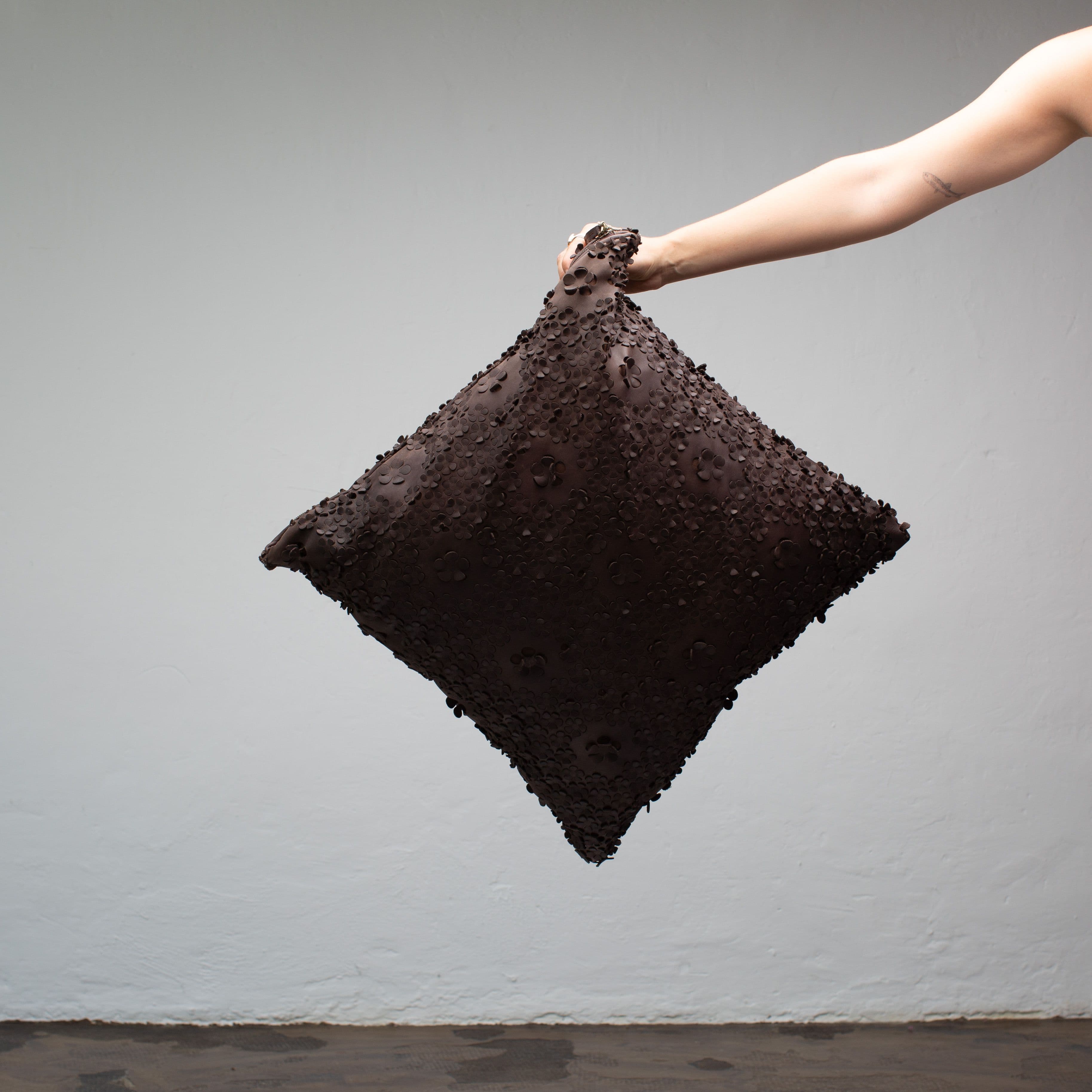 Dark Brown Leather Cushion