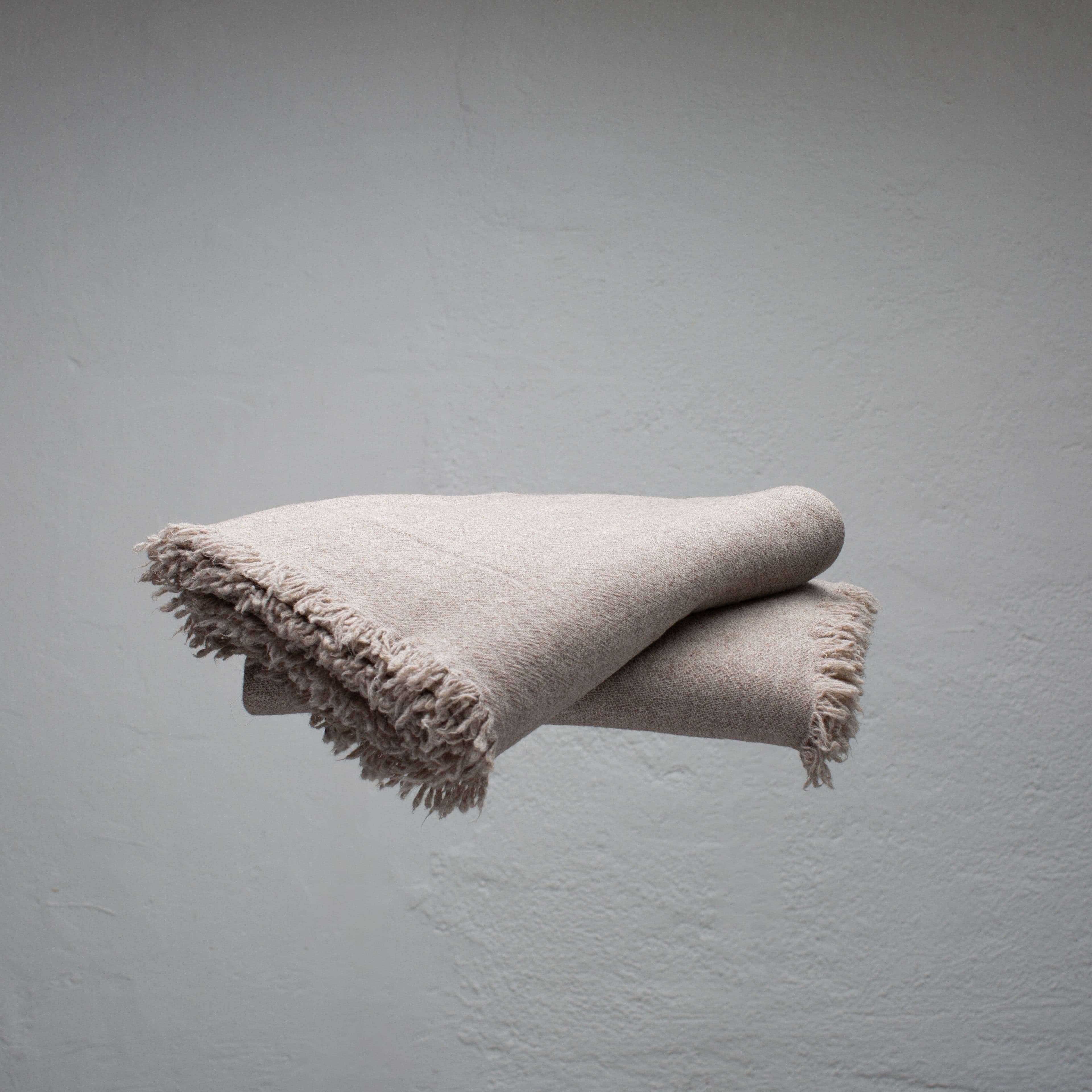 Beige Virgin Wool Plaid