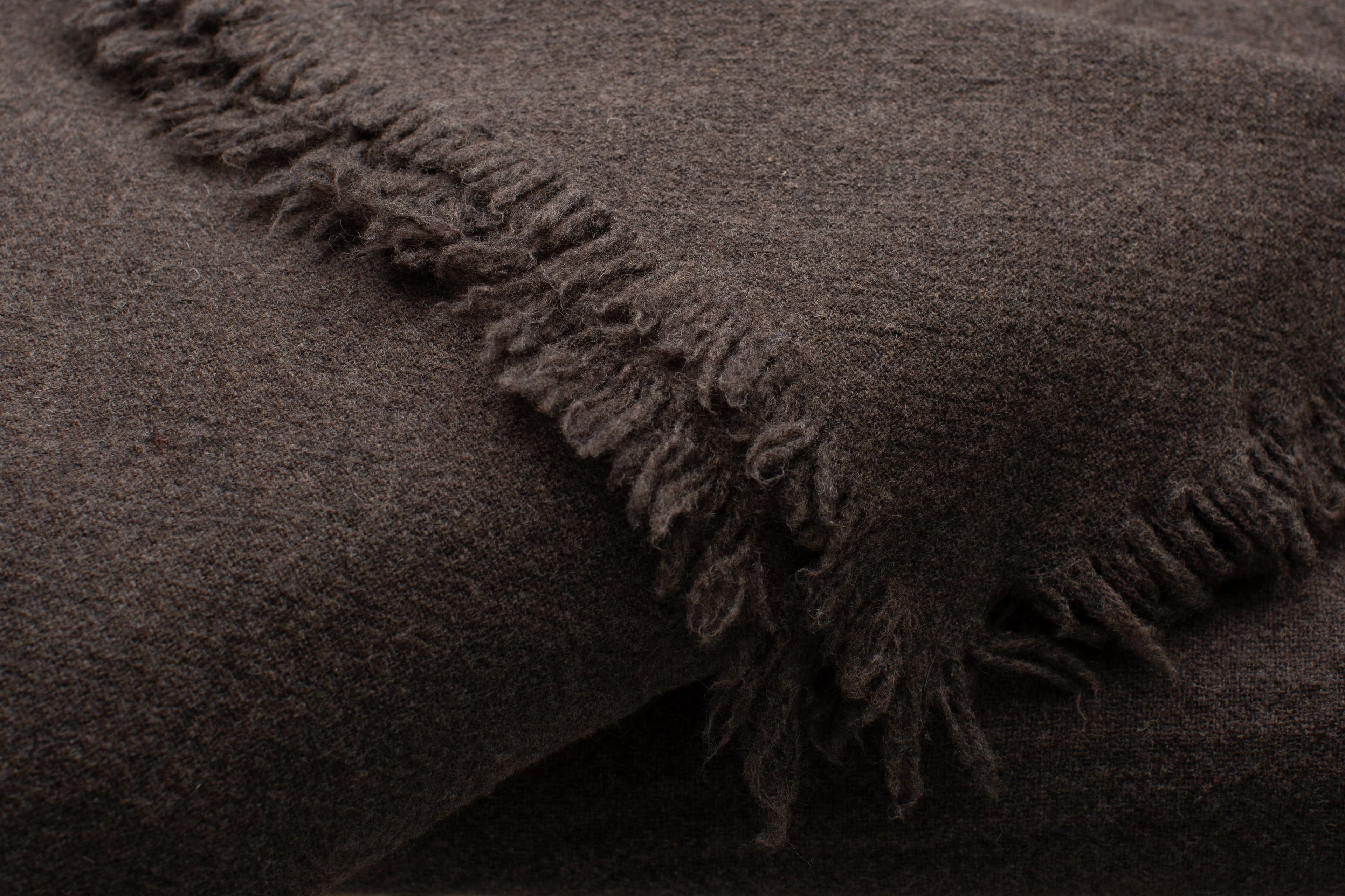 Dark Brown Virgin Wool Plaid